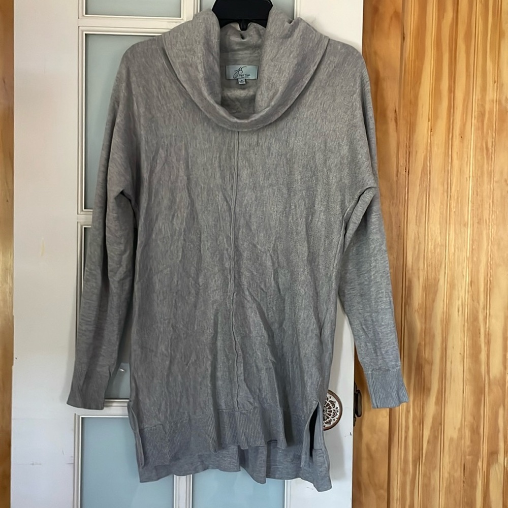 Joan Vass gray turtleneck sweater